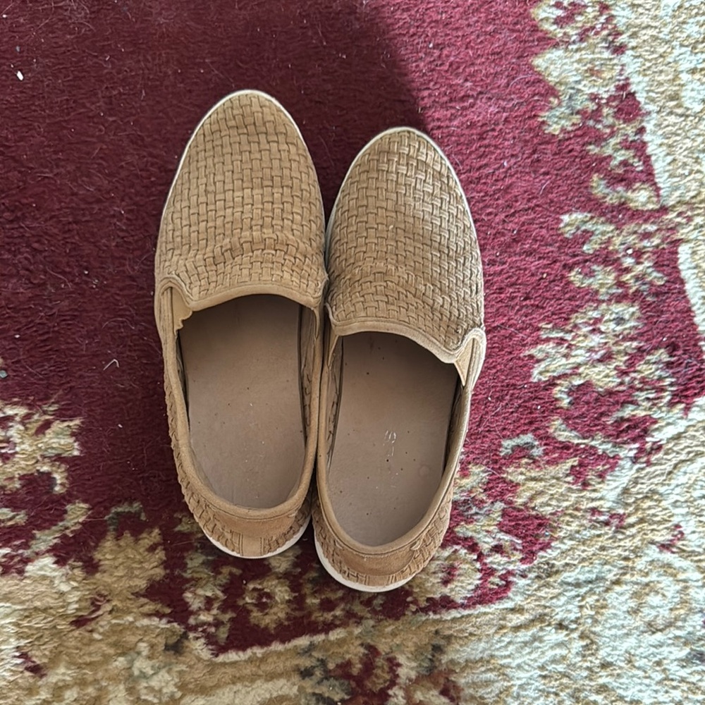 J Slides Tan Flats Casual Loafers